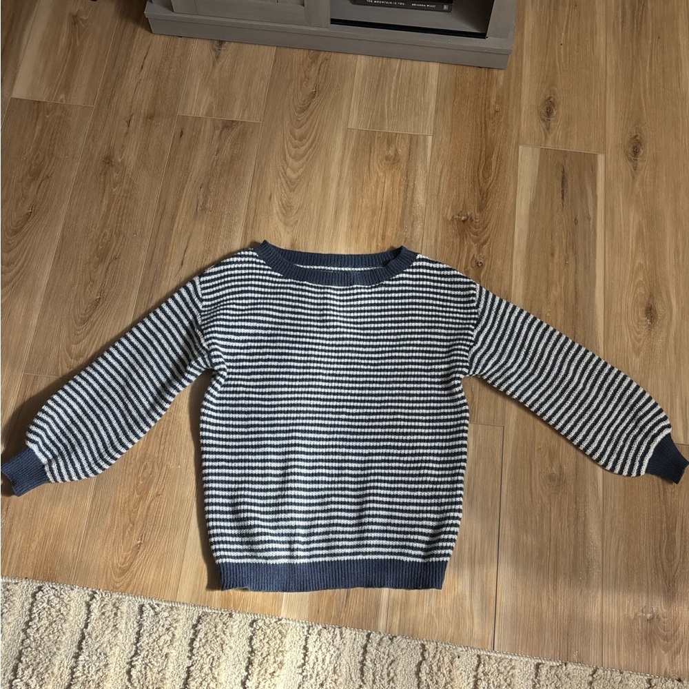 Striped Navy and White Women's Sweater